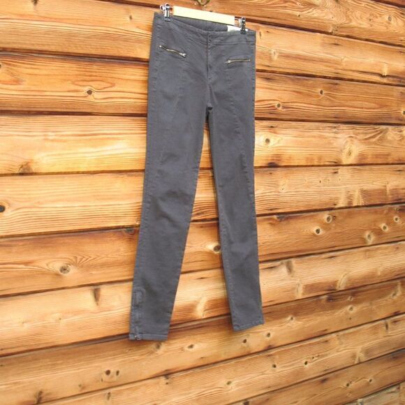 Rag & Bone Gray Moto Zip Riding Skinny Ankle Pants HTF - Picture 2 of 8
